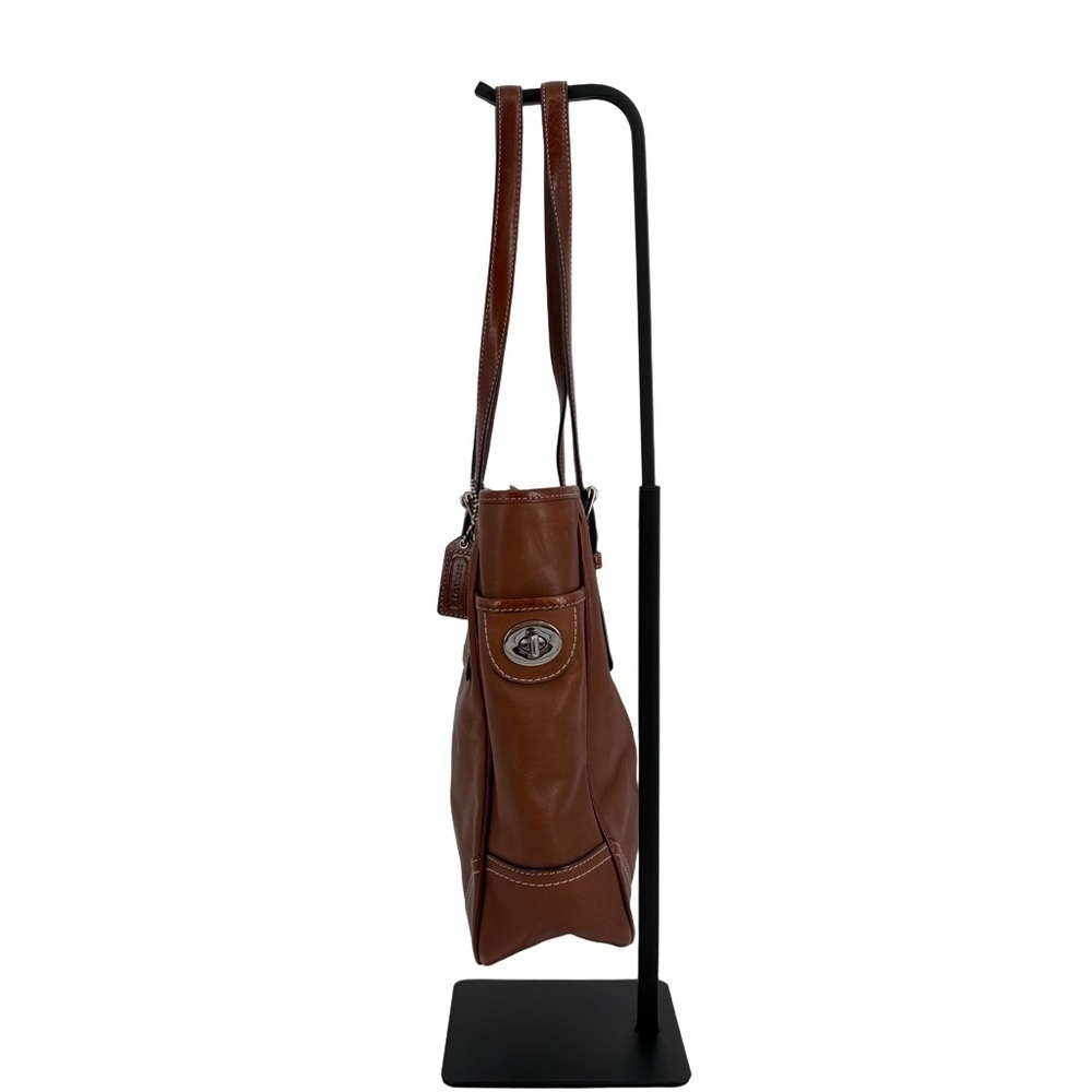 Vintage Coach Gallery Leather North South Tote Putty Brown Y2K Classic F19456 - Picture 4 of 16